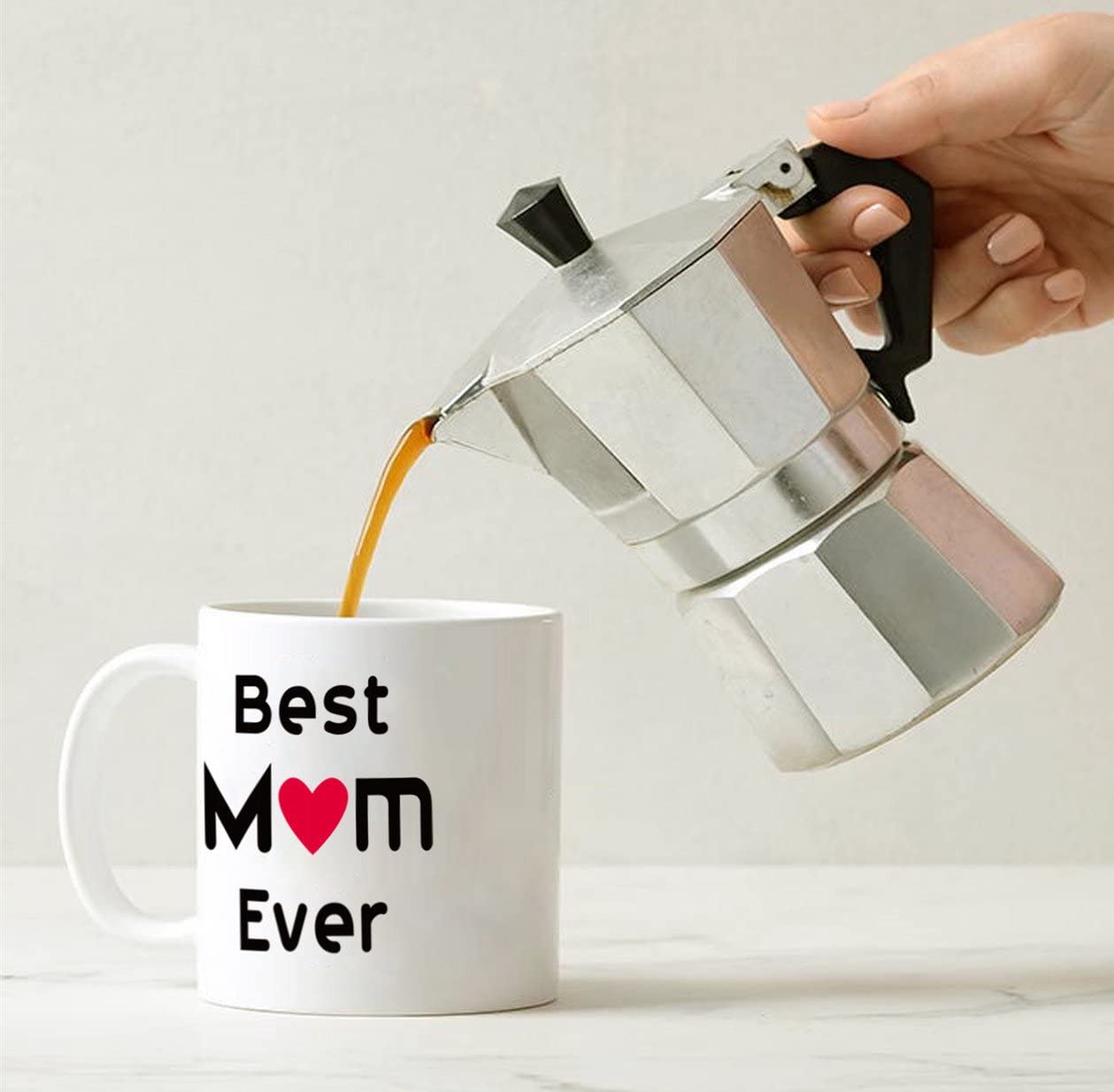 Best Mom Coffee Mug, Best Mom Ever Unique Holiday or Birthday Gifts Idea for Mom Mother Mama Mommy Cup White, 11 Oz