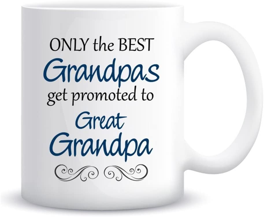 Mug Gift Coffee Mugs for Mum Dad Grandma Grandpa, Ceramic Mugs Tea Cup for Mother's Day Father's Day Christmas Birthday, Mug 12 OZ Blue, Great Grandpa