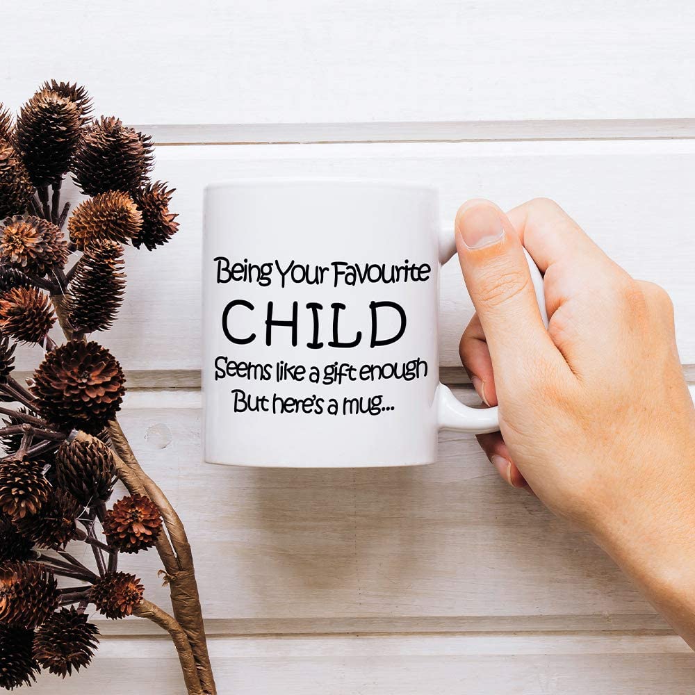 My Favorite Child Give me this Funny Coffee Mug, Birthday Gifts for Dad, Parents, Fathers Day Gag Gifts from Daughter ,Son