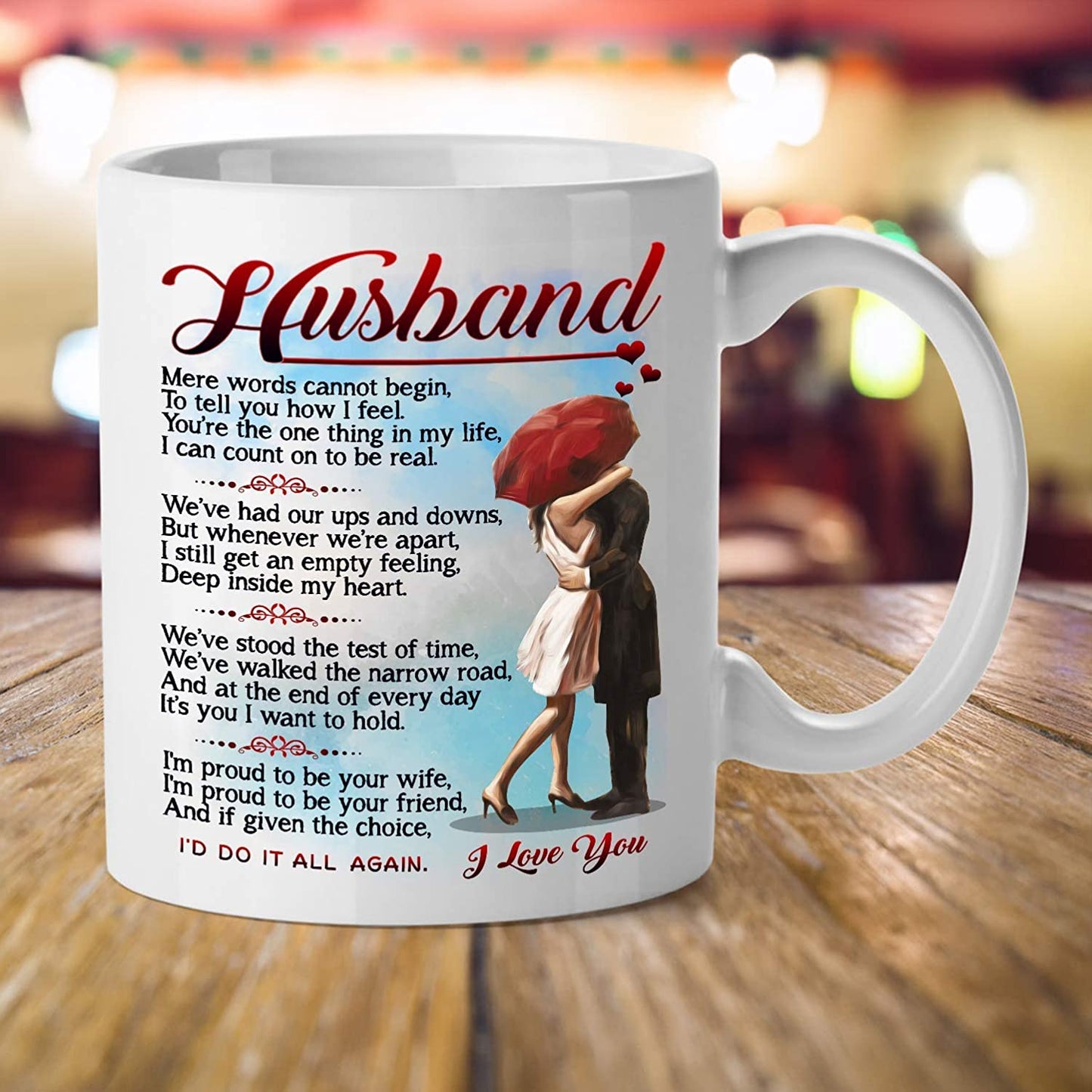 Fathers Day Mug Gifts for Husband - Romantic Love Wedding, Fathers Day Gift from Wife, Birthday Gifts for Husband