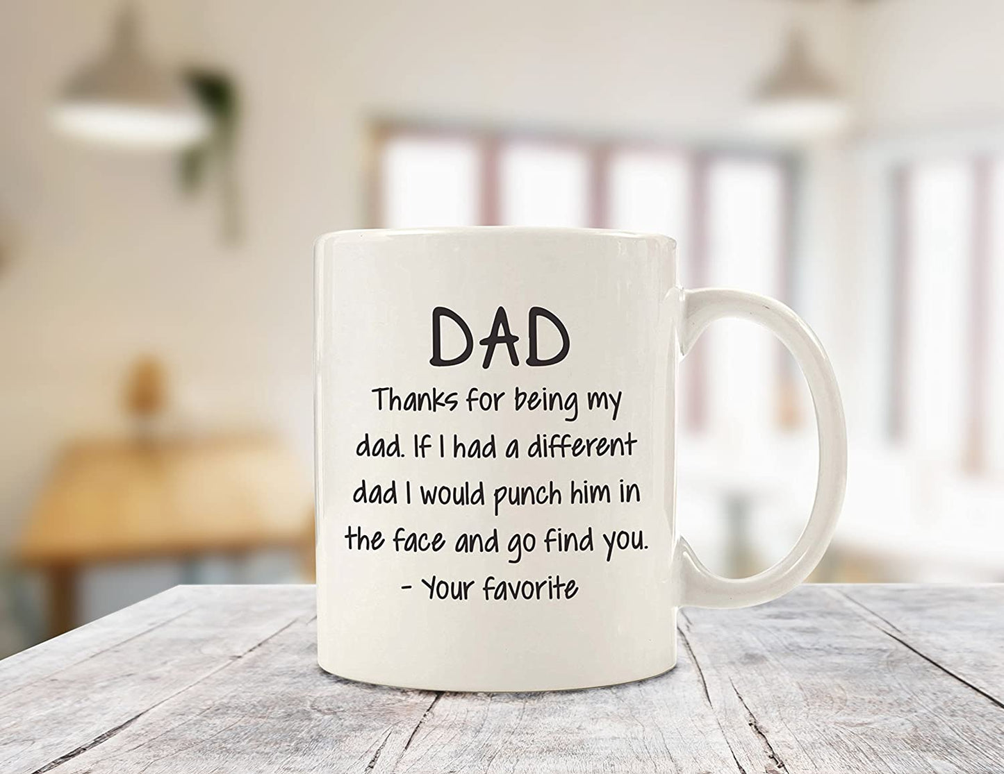 Thanks For Being My Dad Funny Coffee Mug - Best Fathers Day Gifts for Dad - Unique Gag Dad Gifts from Daughter, Son, Kids - Cool Birthday Present