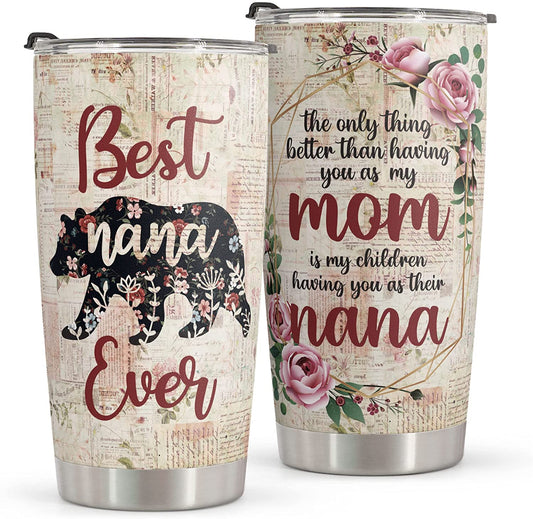 20 oz Tumbler Mothers Day Gifts From Daughter Son - Mom Gifts Mother's Day Gifts For Mom Grandma - Stainless Steel Bear Tumbler 20oz