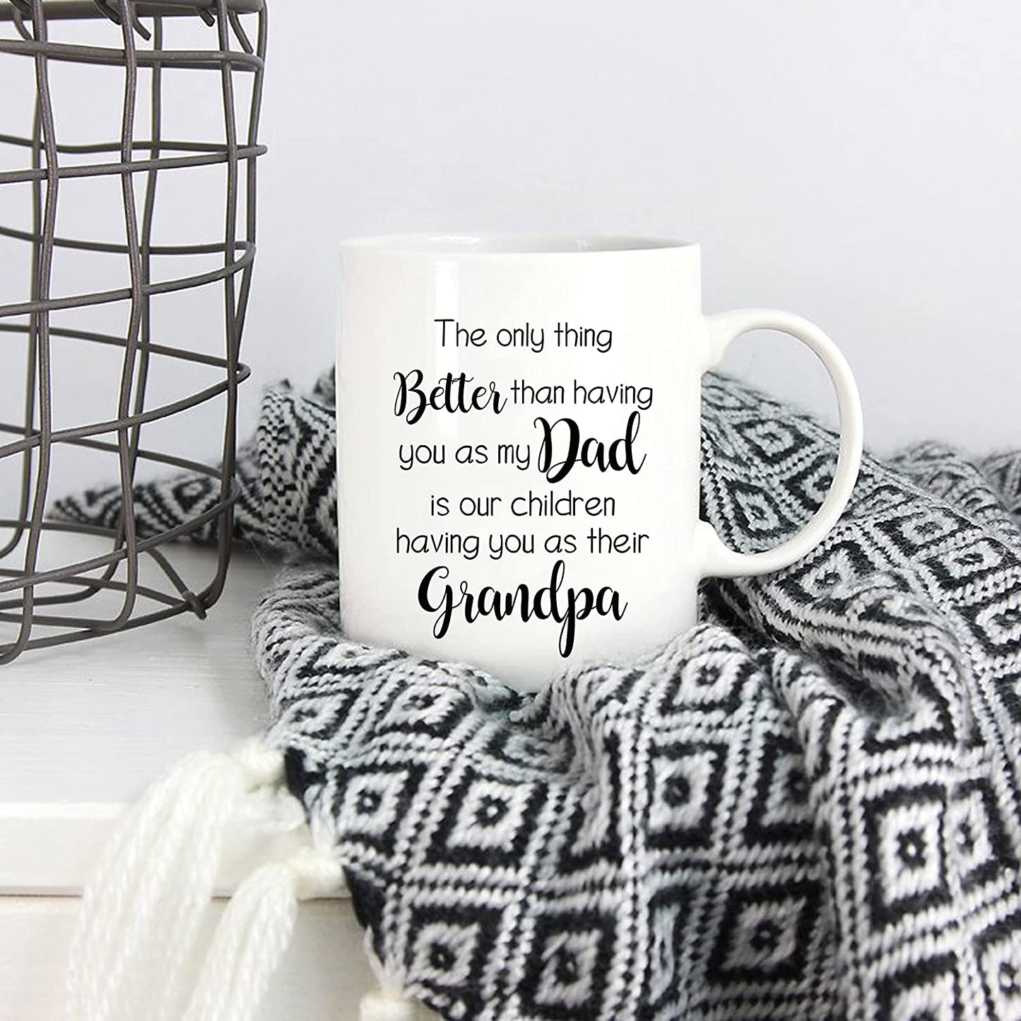 Christmas Gifts Funny Grandpa Coffee Mug from Grandchild Granddaughter Grandson, The Only Thing Better Than Having You As My Dad Is Our Children