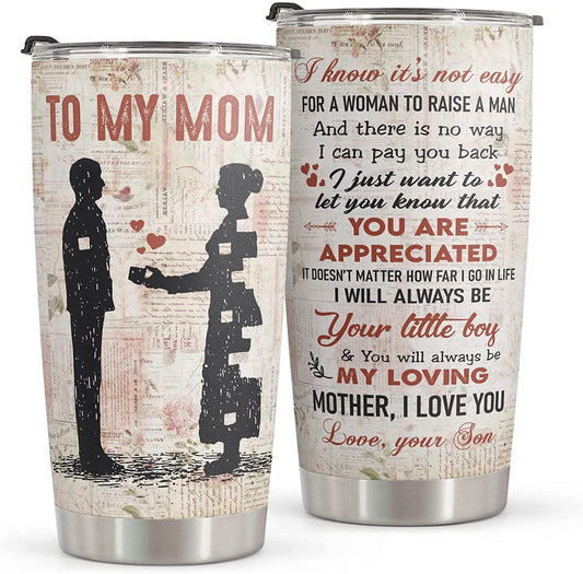 20 oz Tumbler Mom Gifts From Kids Mother's Day Gifts For Mom - Stainless Steel Vintage Tumbler 20oz Mom Birthday Gifts From Son