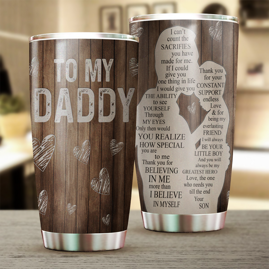 20 oz Tumbler To My Daddy Gifts From Son, Retro Son Dad Tumbler, Fathers Day Gifts, Birthday Gifts For Dad, Best Dad Gifts