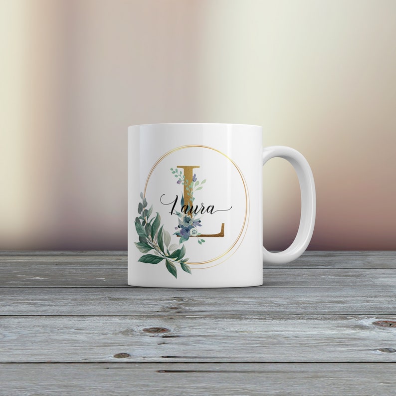 Personalised Mug, Golden Initial Name Cup Gift for Mom, Coffee Mug Gift for Her, Mom Gift, Mothers Day Gift for Her