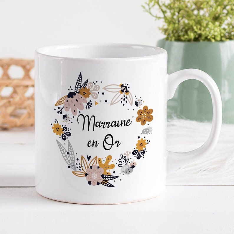 Custom Ceramic Mug, 11Oz, Flower Crown By Hand, Gift For Mom