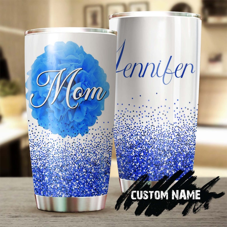 Blue Rose Mom Beautiful Meaningful Present Personalized Tumbler-Birthday gift Christmas Gift Mother's day Gift for Mom Mother