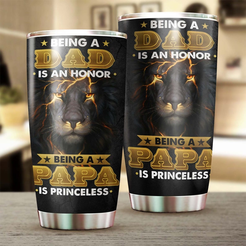 Happy father's day Being Papa Is Priceless Tumbler-Birthday Christmas Gift Father's day Gift for dad from son daughter