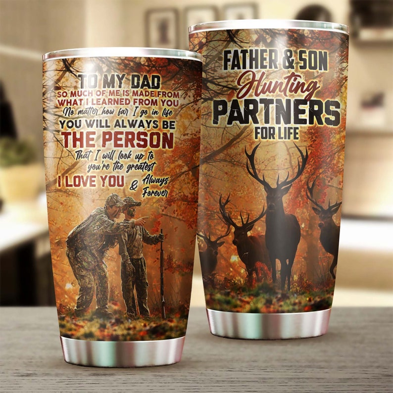 Father And Son Hunting Partner For Life Tumbler-Birthday Christmas Gift Father's day Gift for father for son