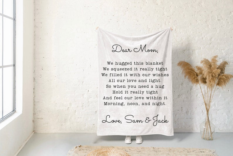 Dear Mom Personalized Blanket Birthday Gift For Mom Grandma Blanket Boy Mom Gift For Wife Birthday Gift For Her Mother’s Day Gift Girlfriend