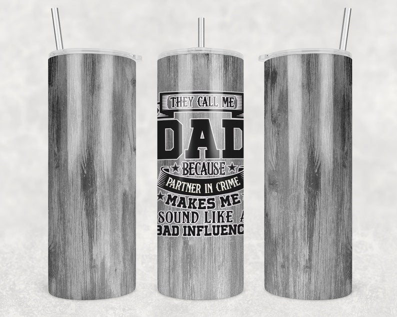 20OZ Skinny Tumbler, Tumbler wood, They call me Dad