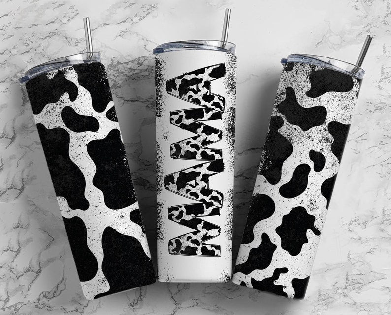 20OZ Skinny Tumbler, Cowhide Mama Tumbler, Mothers Day Straight tumbler, Cow Print Mama Tumbler, Mom Tumbler