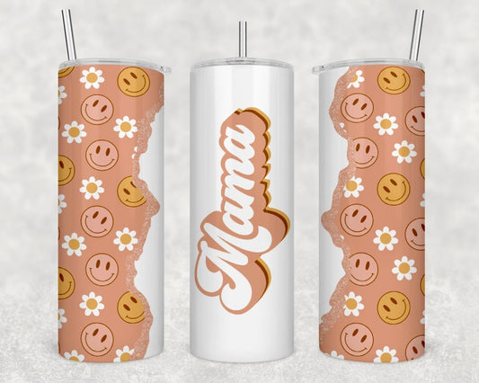 20OZ Skinny Tumbler, Retro Mom Tumbler Floral