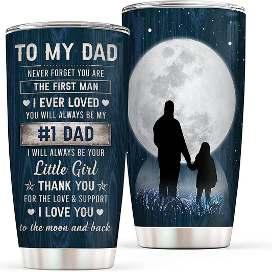 20 oz Tumbler Dad Gift from Daughter Insulated Travel Mug - 20oz To My Dad I Love You Stainless Steel Worlds Best Dad Gifts on Fathers Day