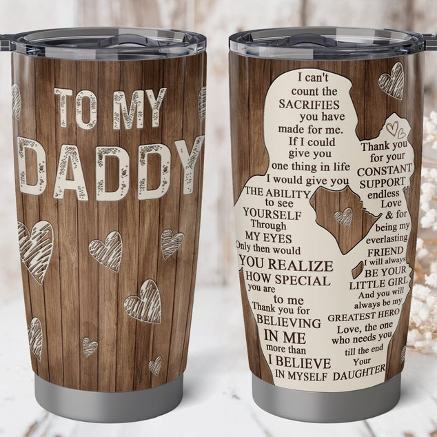 20 oz Tumbler To My Daddy Gifts From Daughter, Retro Daughter Dad Tumbler, Fathers Day Gifts, Birthday Gifts For Dad, Best Dad Gifts