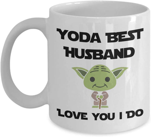 Yoda Best Husband Mug, I Love You Happy Birthday Gift From Wife, Funny Wedding First Anniversary Cup, Christmas Hubby Coffee Mugs, Cute Easter Present