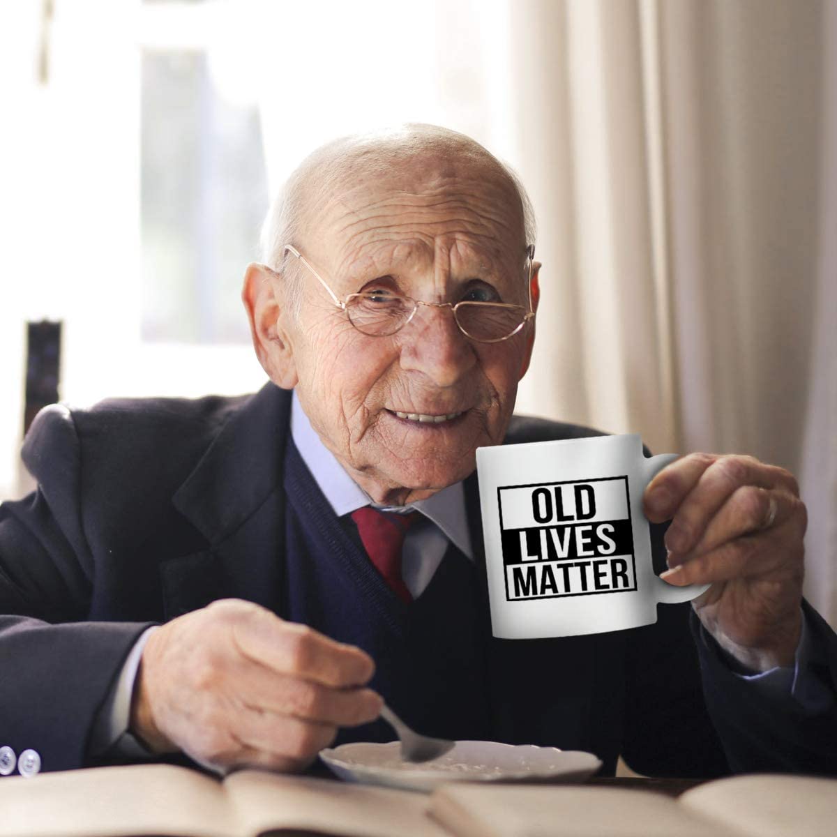 Old Lives Matter Coffee Mug 11 oz- Funny Birthday or Retirement Gift for Elderly Senior Citizens- Gag Gift for Grandpa- Novelty Coffee Mug for Grandpa