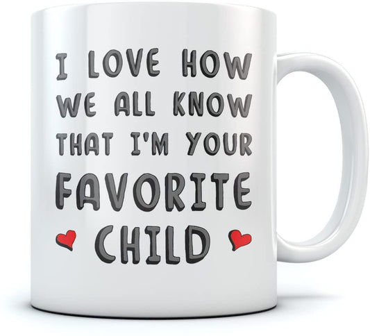 Gifts for Mom from Son Daughter Mothers Day Favorite Child Ceramic Coffee Mug