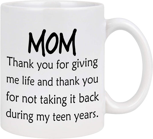 Mom Coffee Mug Thank You for Giving Me Life Mom Coffee Mug Mom Mug Gifts from Daughter Son Mothers Day Gifts for Women Mom 11 Oz
