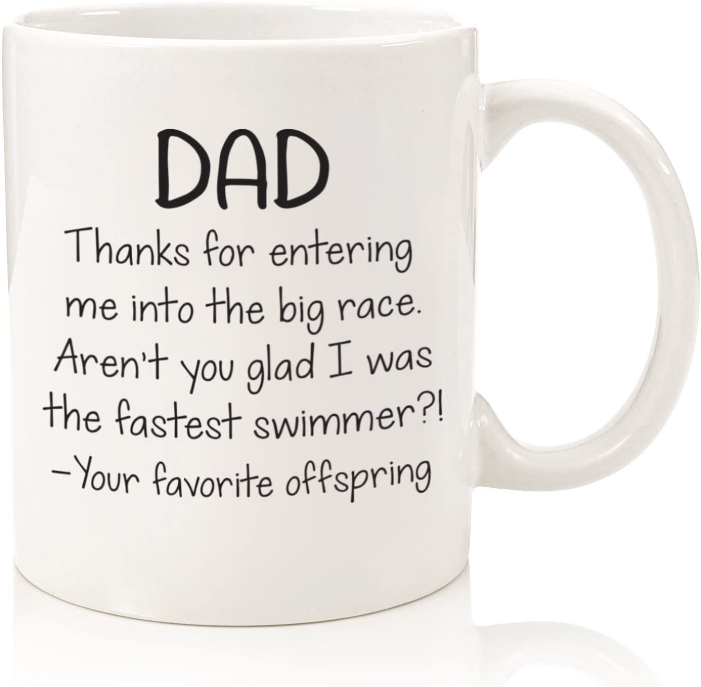 Dad, Fastest Swimmer Funny Coffee Mug - Best Fathers Day Gifts for Dad - Cool Gag Dad Gifts from Daughter, Son, Favorite Child, Kids - Unique Birthday