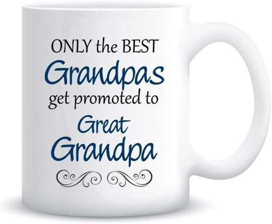Mug Gift Coffee Mugs for Mum Dad Grandma Grandpa, Ceramic Mugs Tea Cup for Mother's Day Father's Day Christmas Birthday, Mug 12 OZ Blue, Great Grandpa