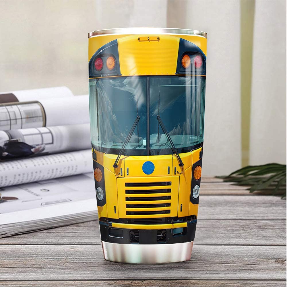 20oz School Bus Head Gifts For Dad Husband From Daughter Son Birthday Fathers Day Best Present Idea Tumbler Cup with Lid