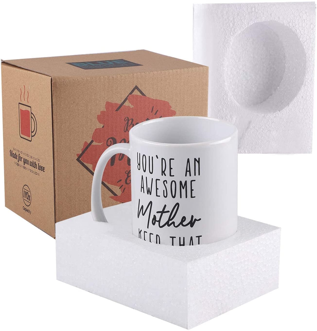 Gifts for Mom Coffee Mug 11 oz - You’re An Awesome MOTHER Keep That Up, Funny Coffee Mug from Daughter, Son, for First Moms, Mug in Decorative Gift
