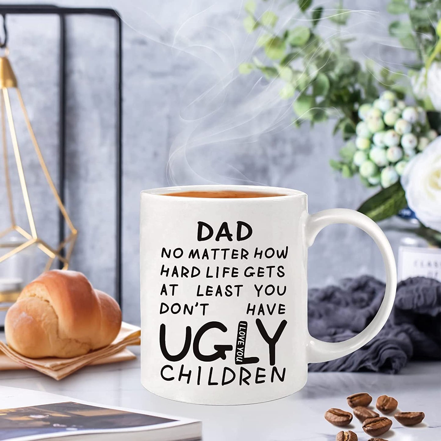 Gifts for Dad from Daughter Son Wife,11oz Funny Coffee Mug Gifts for Dad, Unique Fathers Day Present Idea for Men Him, Dad Gifts for Birthday