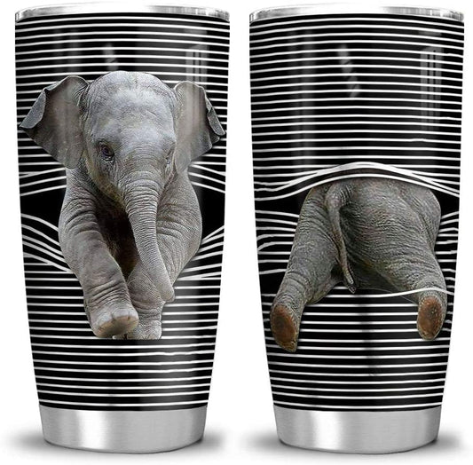 20oz Elephant Lover Elephant Gift for Son Daughter Sister Friends Wife Husband Anniversary for Him Her Tumbler Cup with Lid