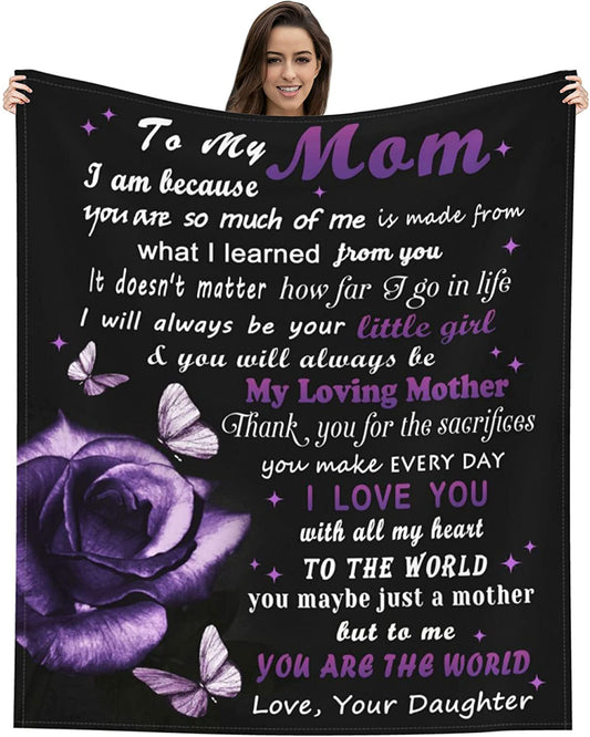 to My Mom Blanket from Daughter from Daughter Unique Blanket for Mother's Day Birthday Gifts for Mom Throw Blanket 50"x60"