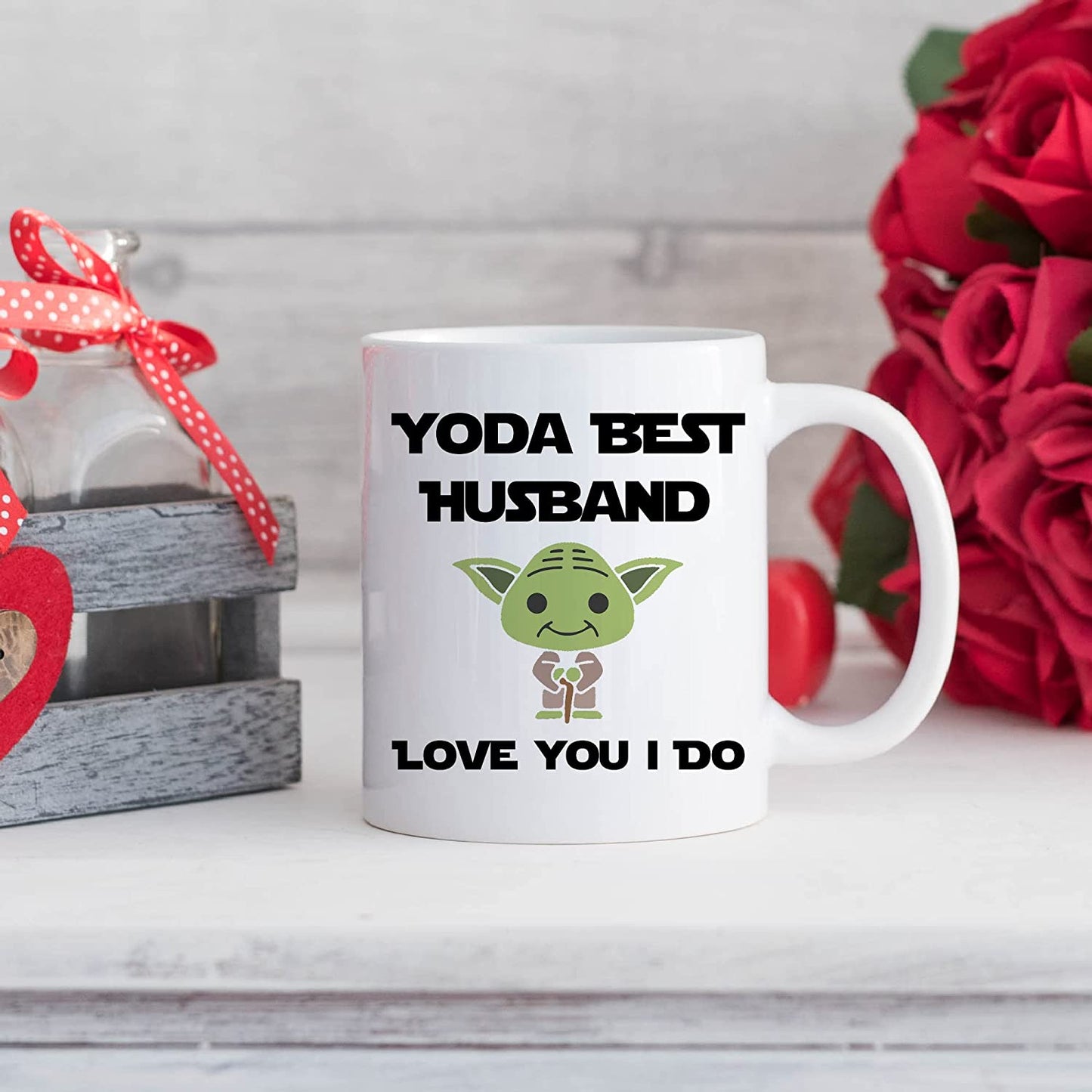 Yoda Best Husband Mug, I Love You Happy Birthday Gift From Wife, Funny Wedding First Anniversary Cup, Christmas Hubby Coffee Mugs, Cute Easter Present