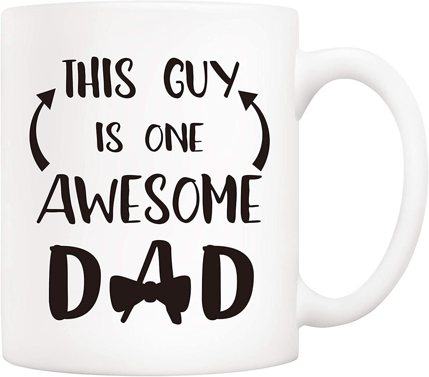 Christmas Gifts Funny Dad Coffee Mug from Daughter Son Child, This Guy Is One Awesome Dad, 11Oz Novelty Ceramic Cups for Dad, Unique Birthday Gifts