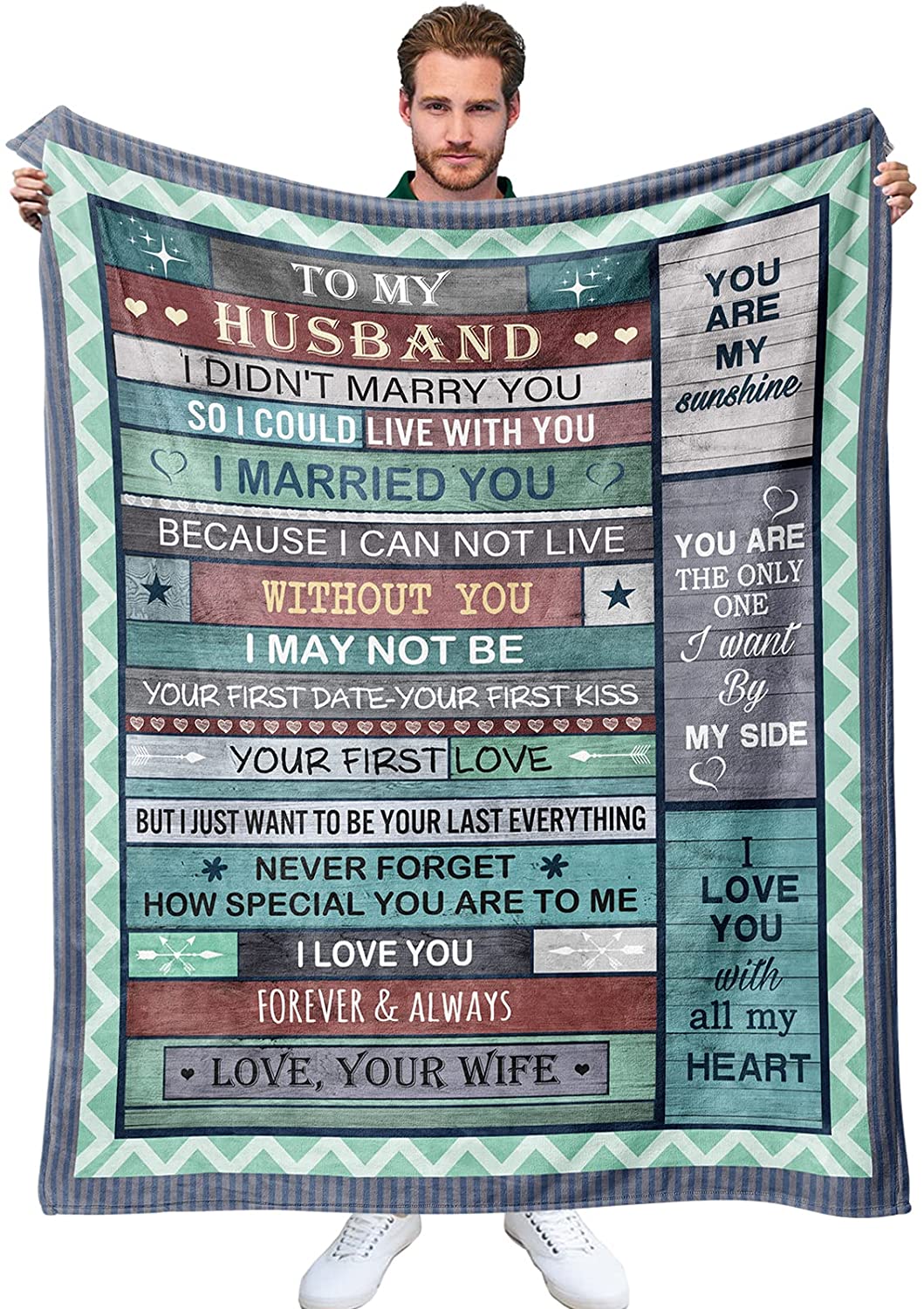Best Husband Gifts Blanket from Wife, Birthday Gifts for Husband, Romantic Gifts for Husband, to My Husband Throw Blankets Gift for Anniversary