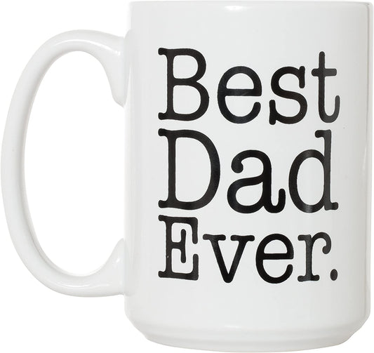 Best Dad Ever Large 15 oz Double-Sided Coffee Tea Mug (Best Dad Ever -White)