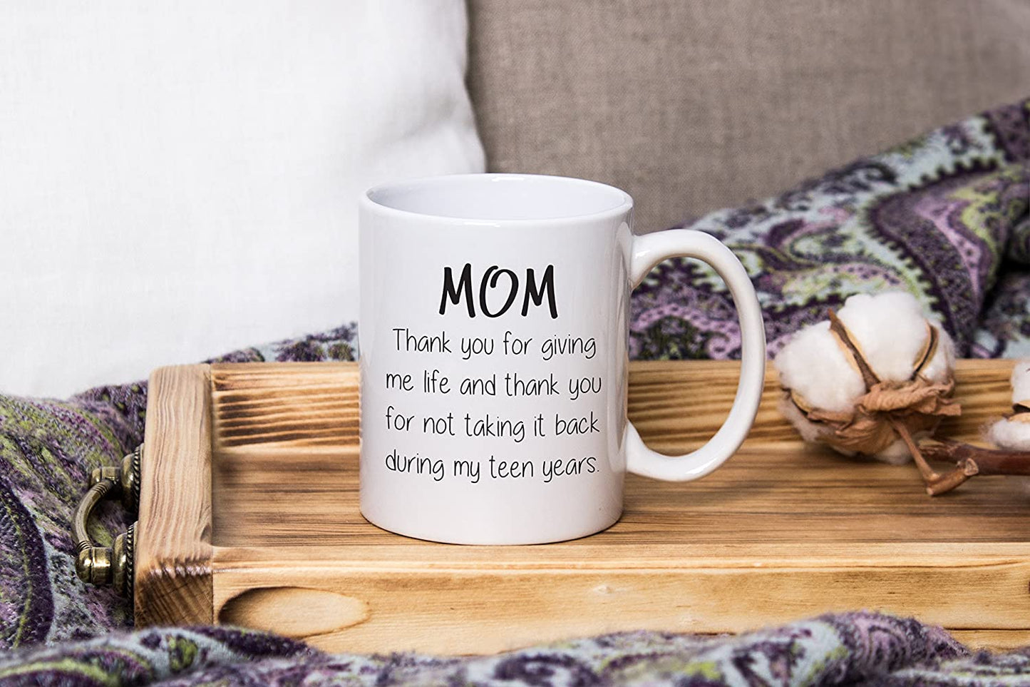 Gifts for Mom - Funny Coffee Mug: Thank You For Giving Me Life - Best Mom Gifts - Unique Mother's Day Gag Gift Idea for Her from Daughter, Son, Kids