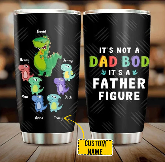 Personalized Tumbler For Dad Papasaurus It’S Not A Dad Bod It’S A Father Figure