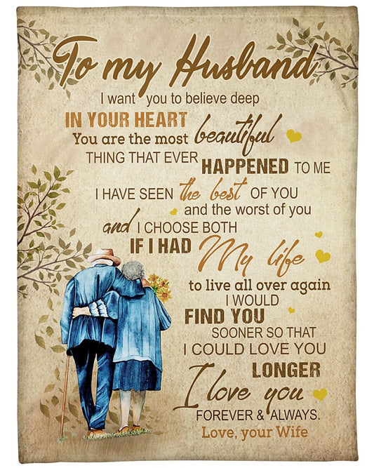 Blanket for Husband • Blanket Quote • Anniversary Gift • Valentine's Gift • Gift for Him • Couple Gift