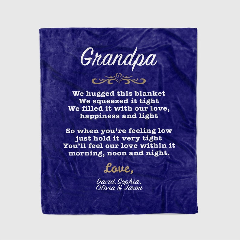 dear grandpa gift, personalized blanket for grandpa, grandpa gift, grandpa blanket, blanket for grandpa