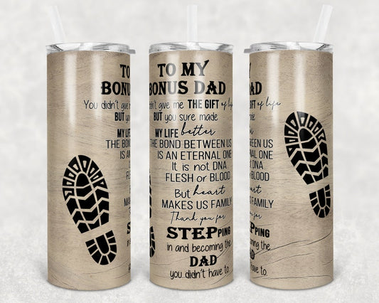 20OZ Skinny Tumbler, Bonus Dad Quote Fathers Day