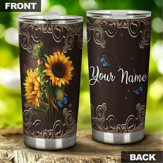 Sunflower Vintage Classic Style Personalized Tumbler-Sunflower Tumbler-Gift For Sunflower Lover-Sunflower Present-Gift for her-gift for mom