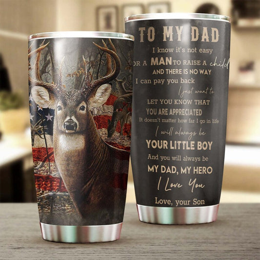 To My Dad From Son You Always Be My Hero Tumbler-Birthday Gift Christmas Gift father's day gift for dad from son