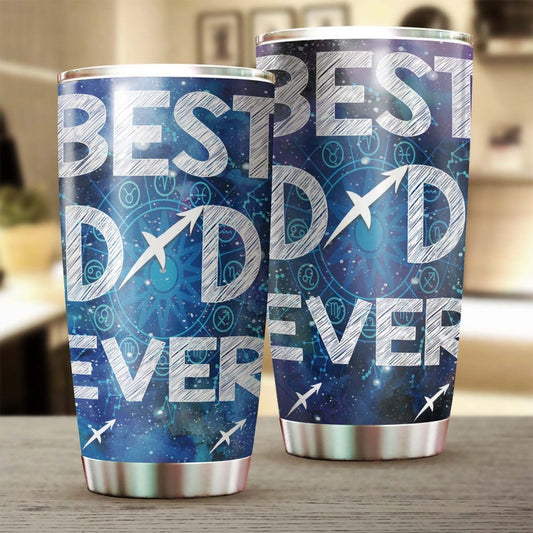 Sagittarius Best Dad Ever zodiac horoscope lover Tumbler-Birthday Christmas Gift Father's day Gift for Dad from son daughter