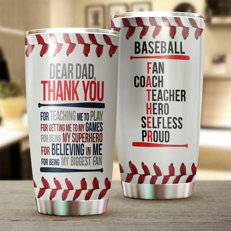 Baseball Dad Thank You For Teaching Me Play Being My Biggest Fan-Birthday Christmas Gift Father's day Gift for dad from son from daughter