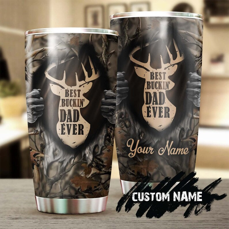 Best Bucking Dad Ever personalized Tumbler-Birthday Gift Christmas Gift Father's day Gift for dad from son from daughter