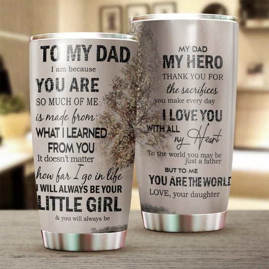 Touching Letter I Love You Always Be Your Little Girl Tumbler-Birthday Gift Christmas Gift father's day gift for dad from daughter