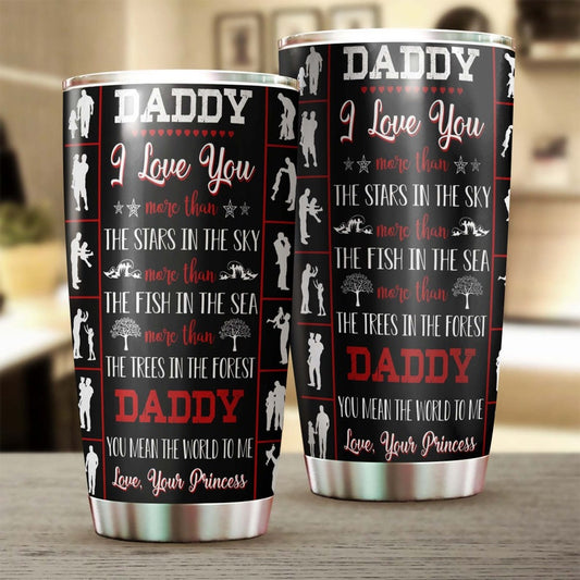 Dad I Love You More Than The Stars In The Sky Tumbler-Birthday Christmas Father's day Gift for dad from son from daughter