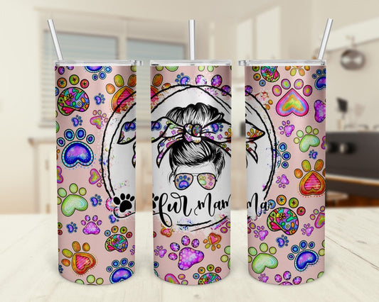 20oz Skinny Tumbler Fur Mama