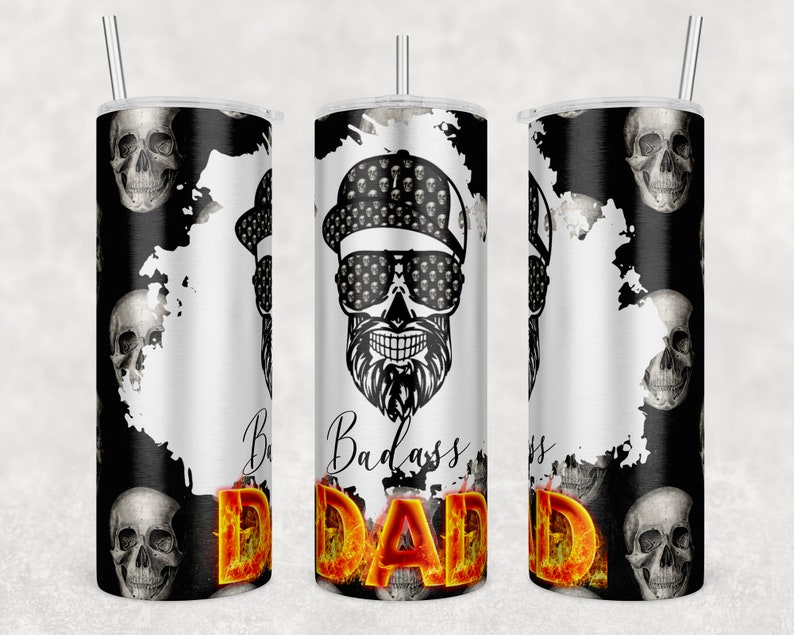 20OZ Skinny Tumbler, Badass Dad Tumbler, Dad, Father, Papa, Father's Day