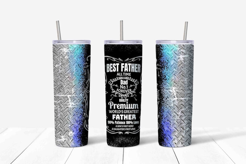 20OZ Skinny Tumbler Best Father Skinny, Gift For Dad from Daughter, Best Dad Award Skinny Tumbler, 20 oz Stainless Steel Tumbler
